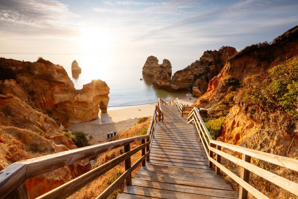 Surfing Lagos in Portugal